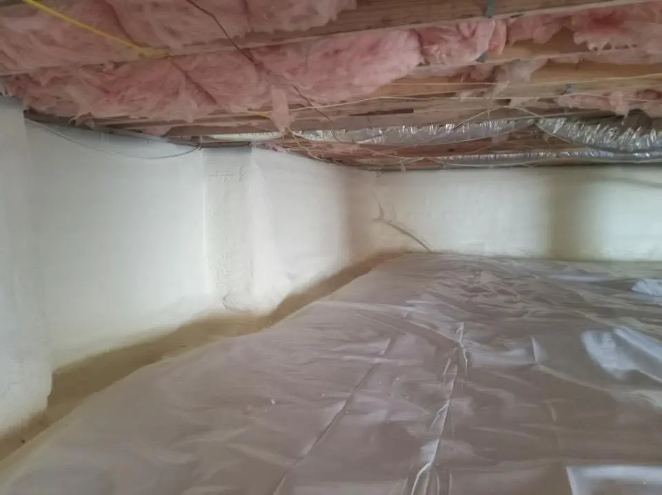 Crawl space encapsulation with closed-cell spray foam for Attic Insulation in East Alton