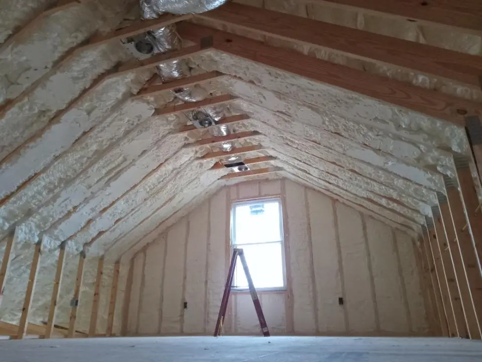 Spray foam roofing application for Crawl Space Insulation project in East Alton